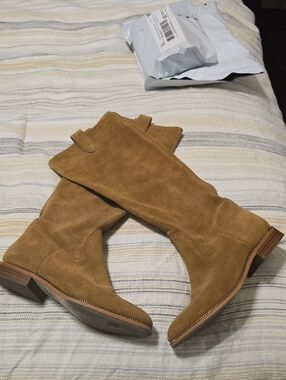 Michael Kors Tan Suede Knee-High Boots